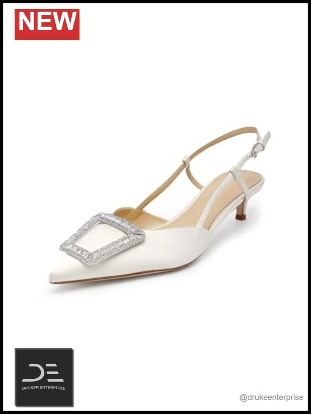 Women's Wedding Shoes Low Heel Closed Toe Bridal Ivory Cream Leather Sole
